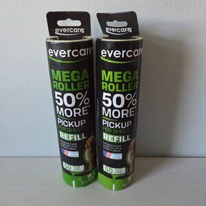 New Evercare All-Purpose Pet Mega Oversized Lint Roller Refills 50 Count-2 Rolls